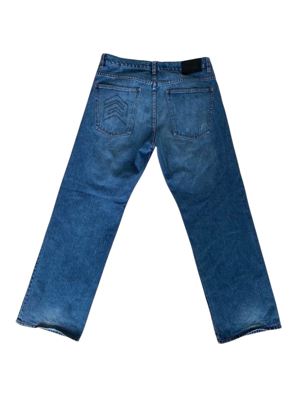 Analog men jeans size 34 straight leg 100% cotton button fly distressed bottoms